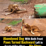 Both Front Paws Turned Backward. image